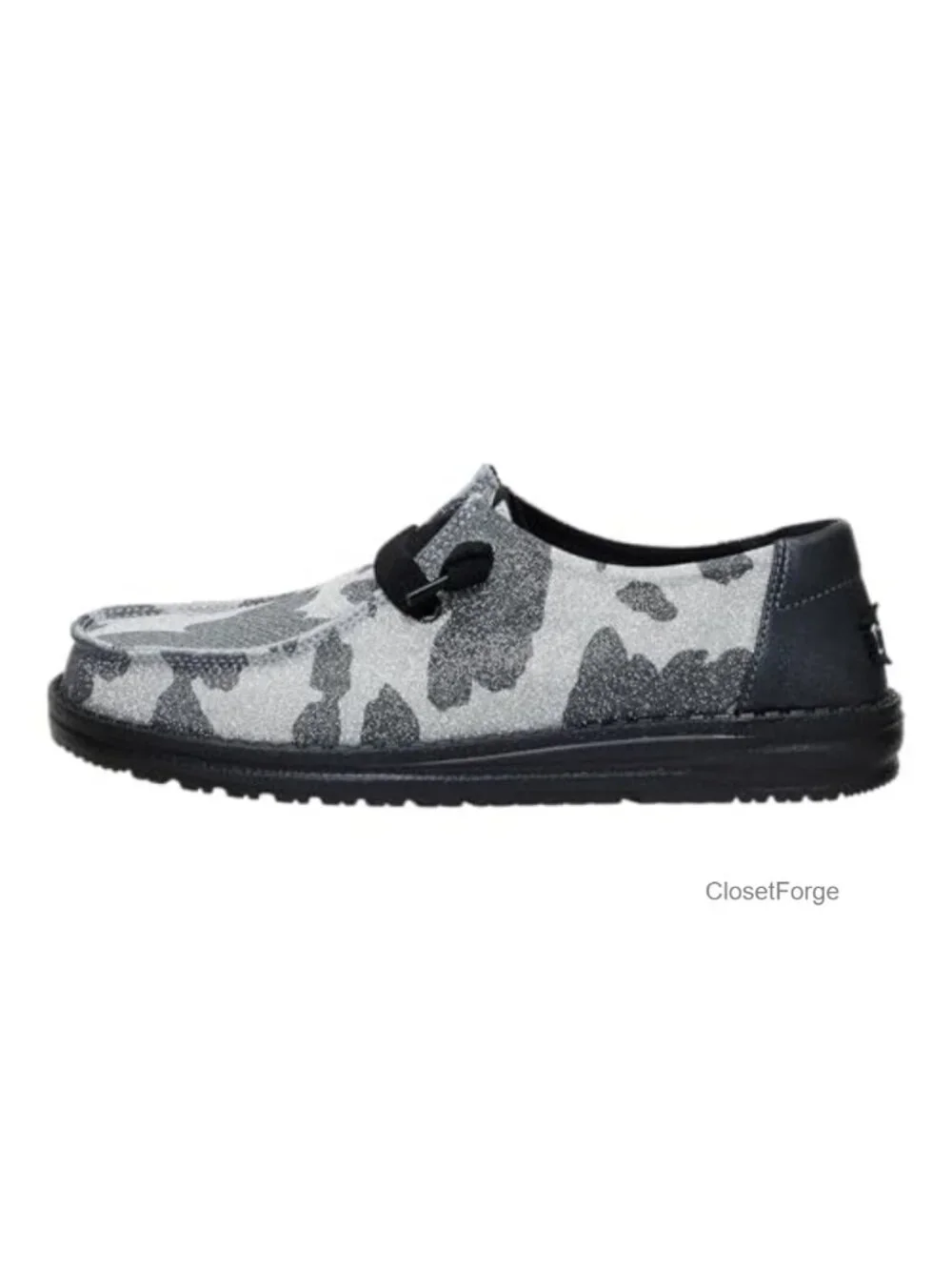 Women's Animal Print Slip On Loafers with Elastic Laces, Cushioned Insole